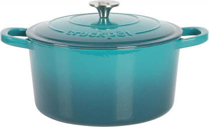 Crock-Pot 3 Quart Enameled Cast Iron Dutch Oven – Aqua v1002 v1x2