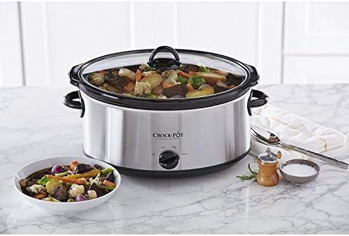 Crock-Pot 7 Quart Oval Manual Slow Cooker – Stainless Steel v1029