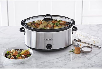 Crock-Pot 7 Quart Oval Manual Slow Cooker – Stainless Steel v1029