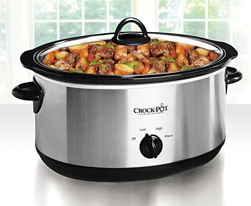 Crock-Pot 7 Quart Oval Manual Slow Cooker – Stainless Steel v1029