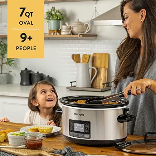 Crock-Pot 7 Quart Portable Programmable Slow Cooker with Timer v1027