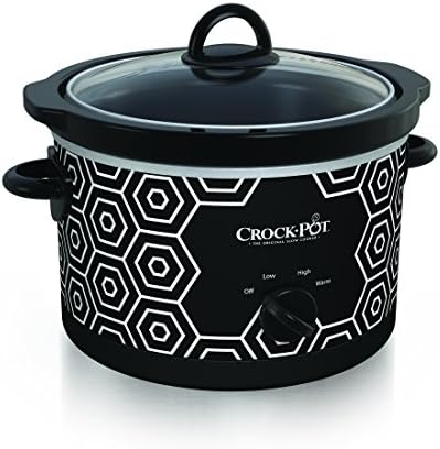 Crock-Pot 4.5 Quart Portable Slow Cooker – Black & White v1011