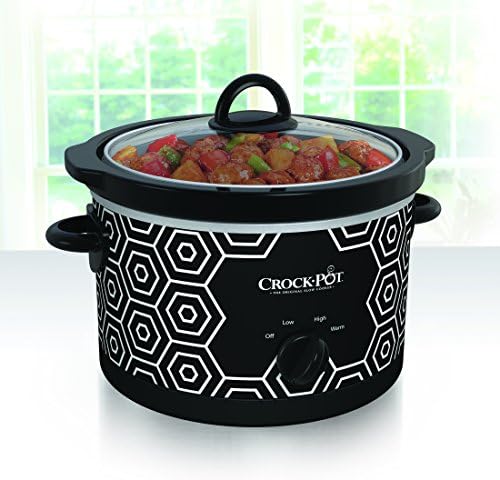 Crock-Pot 4.5 Quart Portable Slow Cooker – Black & White v1011