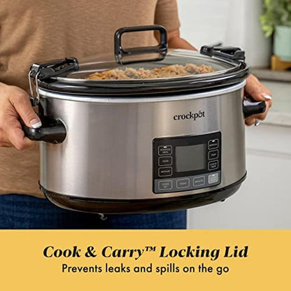Crock-Pot 7 Quart Portable Programmable Slow Cooker with Timer v1027
