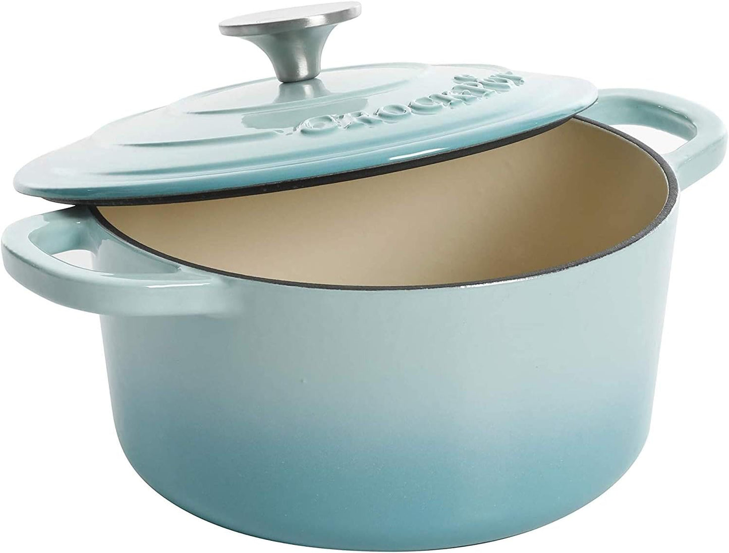 Crock-Pot 3 Quart Enameled Cast Iron Dutch Oven – Aqua v1002 v1x2