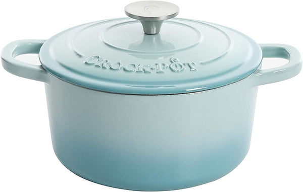 Crock-Pot 3 Quart Enameled Cast Iron Dutch Oven – Aqua v1002 v1x2