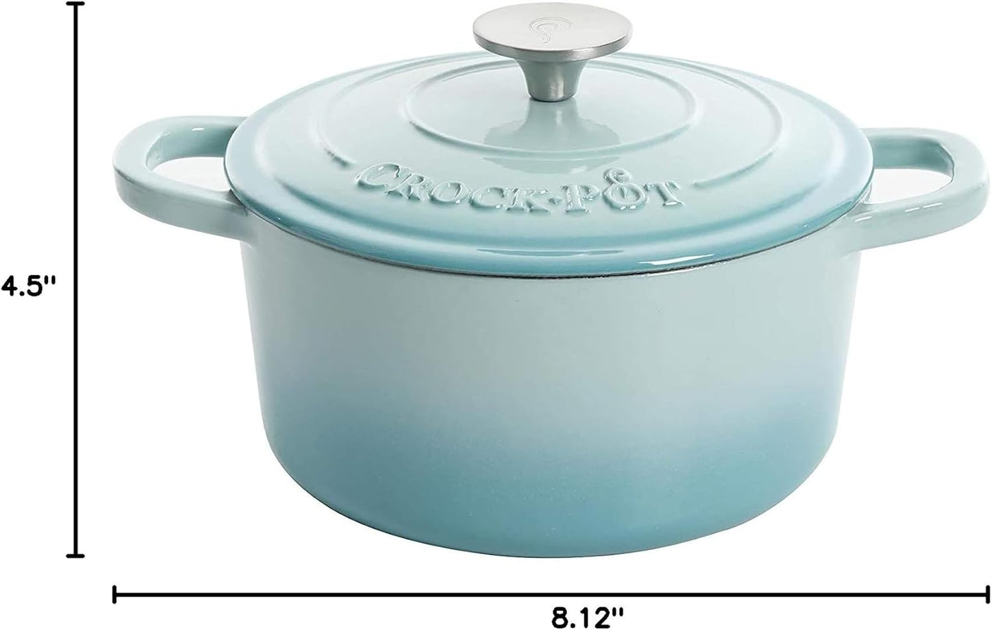 Crock-Pot 3 Quart Enameled Cast Iron Dutch Oven – Aqua v1002 v1x2