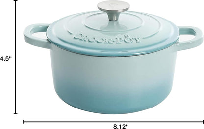 Crock-Pot 3 Quart Enameled Cast Iron Dutch Oven – Aqua v1002 v1x2
