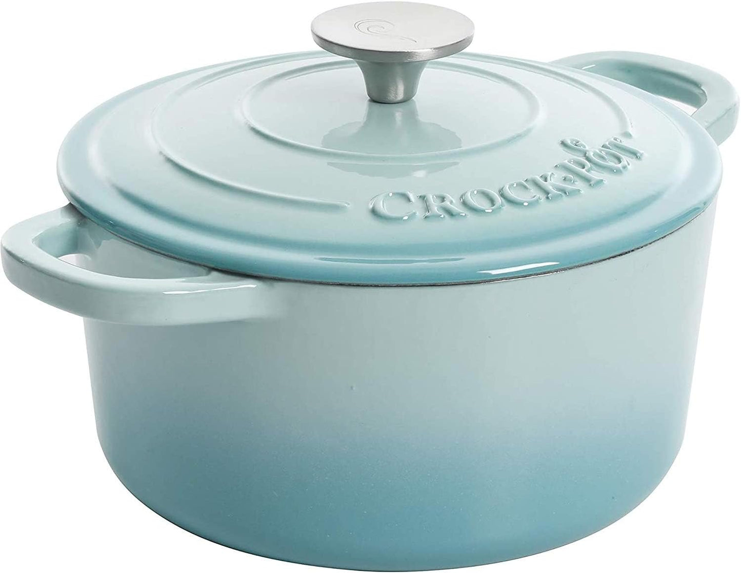 Crock-Pot 3 Quart Enameled Cast Iron Dutch Oven – Aqua v1002 v1x2